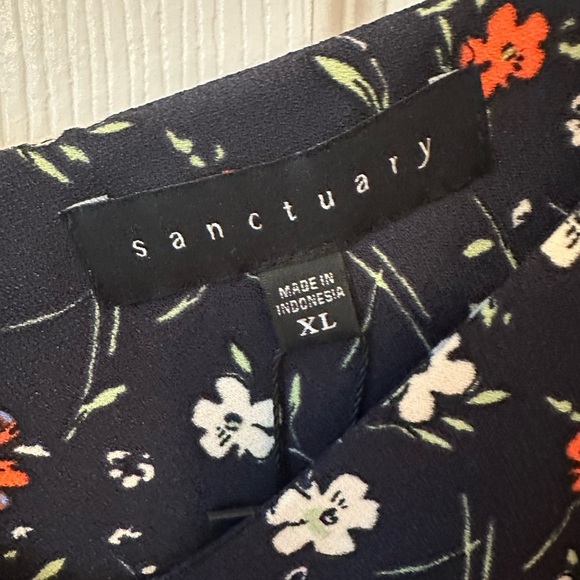 Sanctuary Black Floral Midi Dress NWT Size XL - Picture 2 of 5